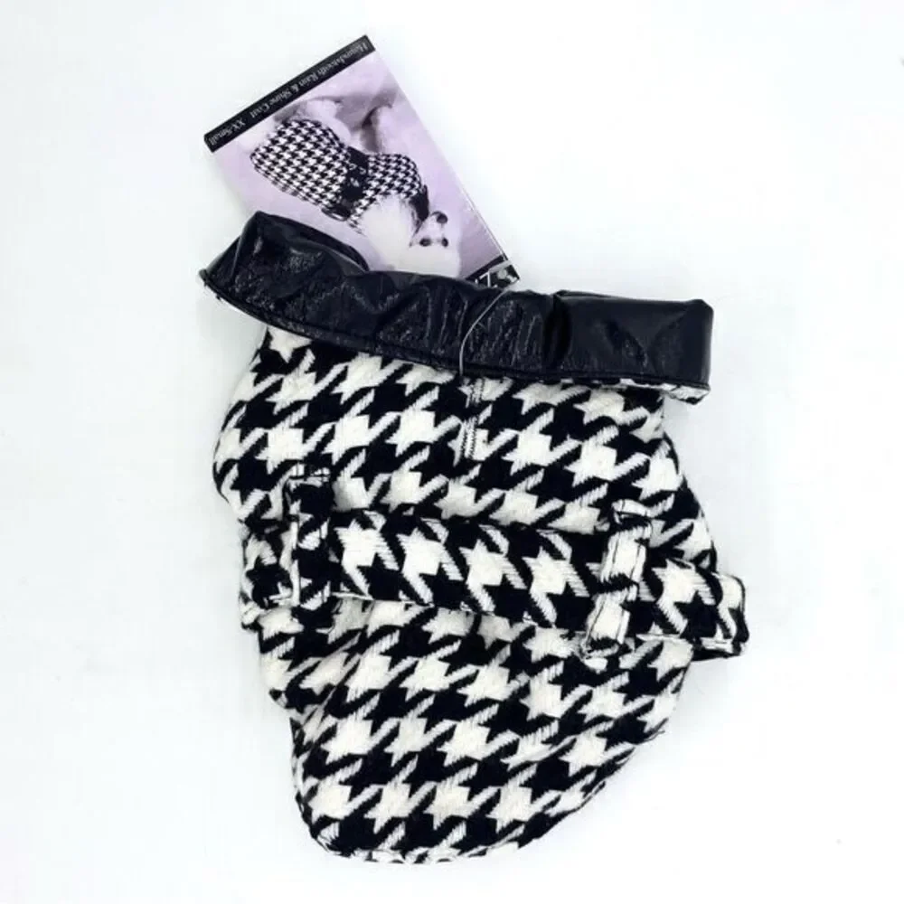Zack & Zoey Houndstooth Dog Reversible Rain Jacket Coat XXS